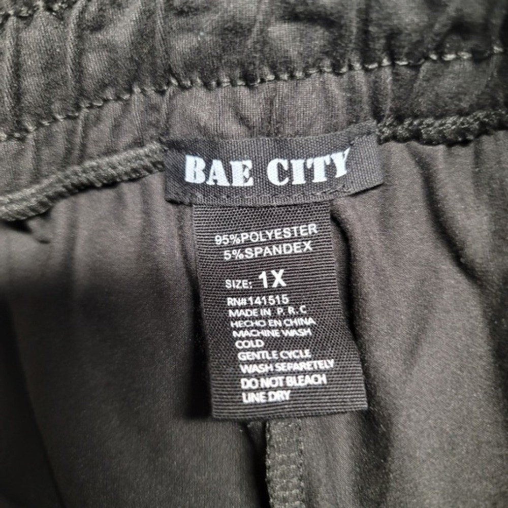 Women's Plus Bae City Blk Joggers Zip Pockets Sz 1X Goth Biker Moto Athletic Y2K - Picture 7 of 9